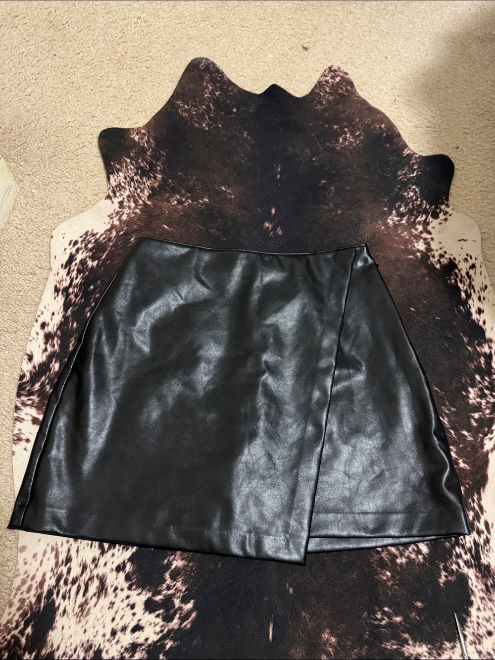Abercrombie & Fitch Black Faux Leather Mini Skirt